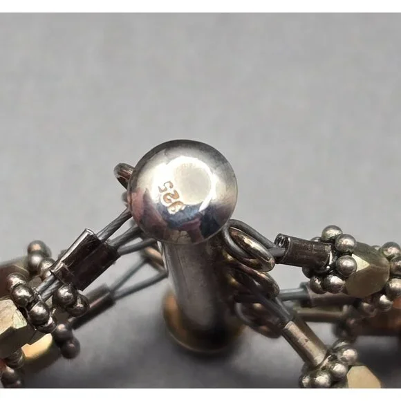 VTG Southwestern Oyster Shell Multi‑Strand Choker Necklace 13" 925 Tube Clasp - Picture 4 of 10